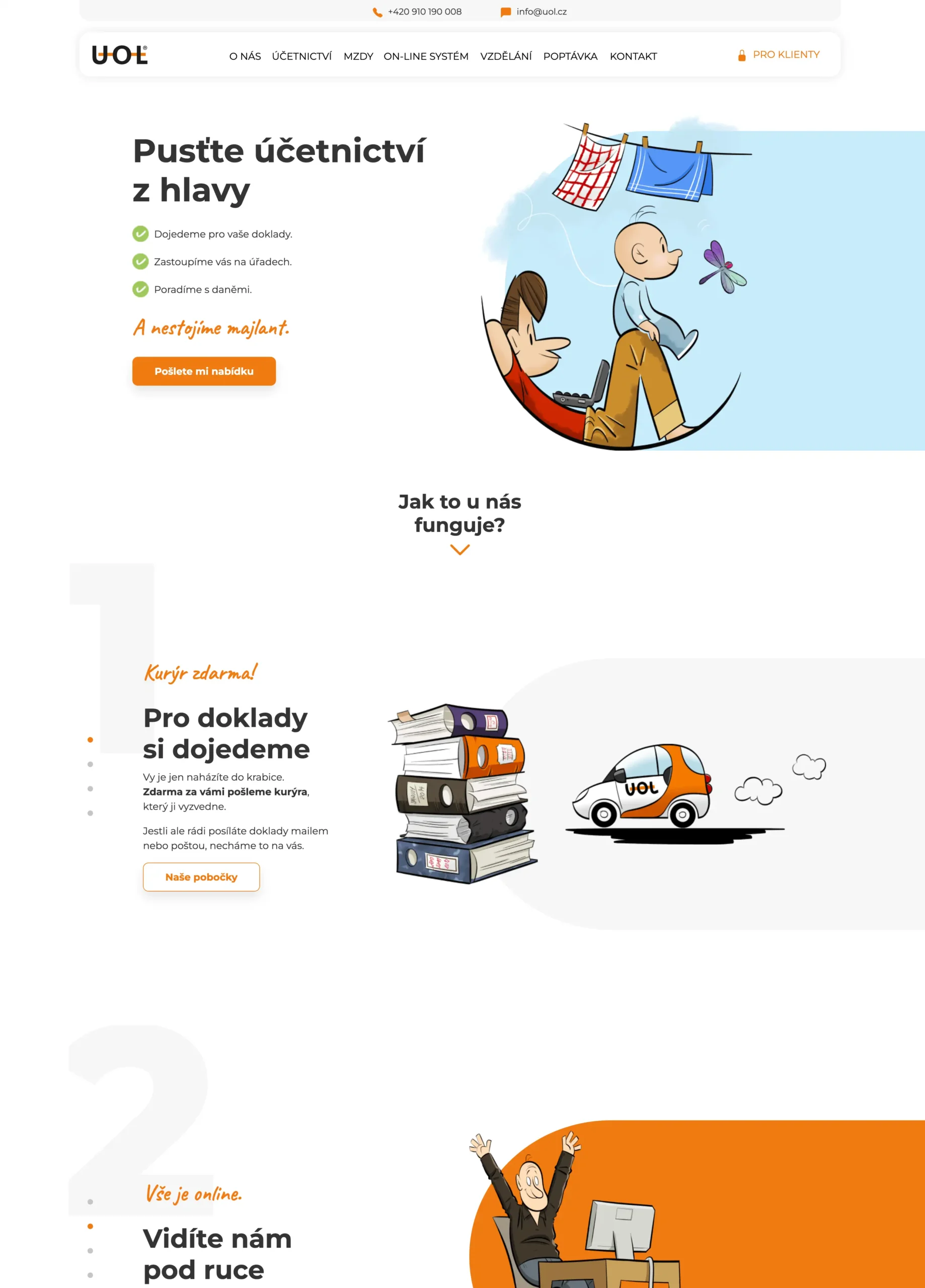 Informační web na míru podle šablony externího grafika